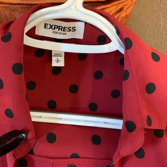 Red and black polka dot express top - Picture 3 of 4
